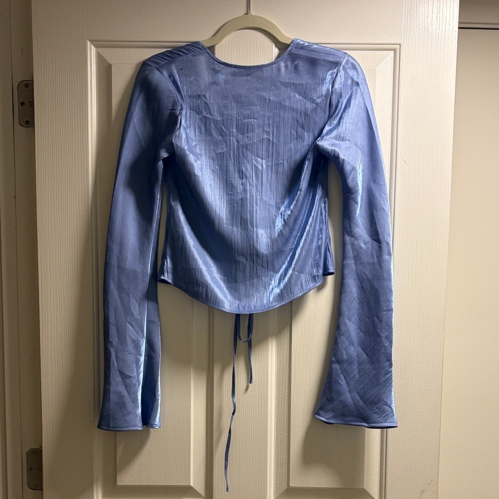 Rollas Rodeo Light Blue Wrap Top - Picture 4 of 5